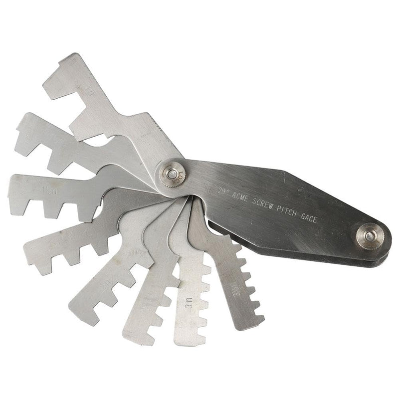 [Australia - AusPower] - 16pcs 29 Degree Acme Screw Pitch Gauge, Stainless Steel Thread Pitch Measuring Tool for Industrial Measurement, Universal Wide Application T-Thread Cutting Gage 