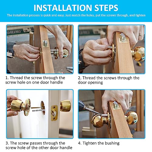 50-set universal M4 door handle bolts and cross sleeves, carbon steel male-to-female screws for 35–60mm thick doors