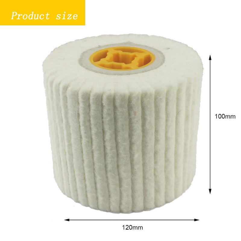[Australia - AusPower] - Luo ke 120mm x 100mm Compressed Wool Felt Surface Conditioning Tools,19mm Cross Lock Arbor Felt Buffing Drum Polishing Wheel Wool Felt Burnishing Drum 