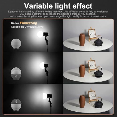 Godox ML-CD15 Diffusion Dome Camera Flash Diffuser Kit with 3 Adapters Godox ML-CD15
