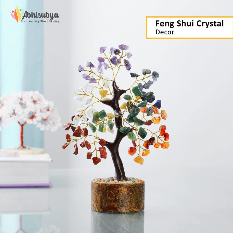 Crystals - Crystal Tree Bonsai of Life Seven Chakra and Gemstones Home Decor Necklaces Mini Gem House Warming Gifts New Spiritual (SYT-SC-7-8-UK)