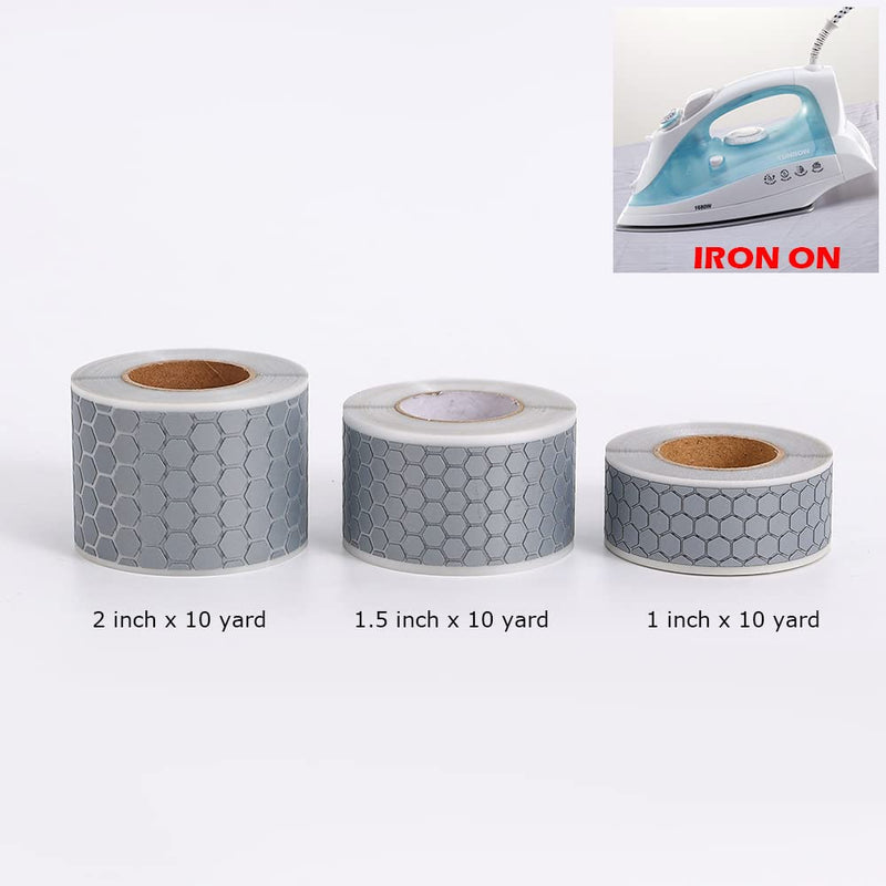 High Visibility Iron On Silver Reflective Heat Transfer Vinyl Tape for Clothing Honeycomb-Shaped (2 Inch x 10 Yard) 2 Inch x 10 Yard