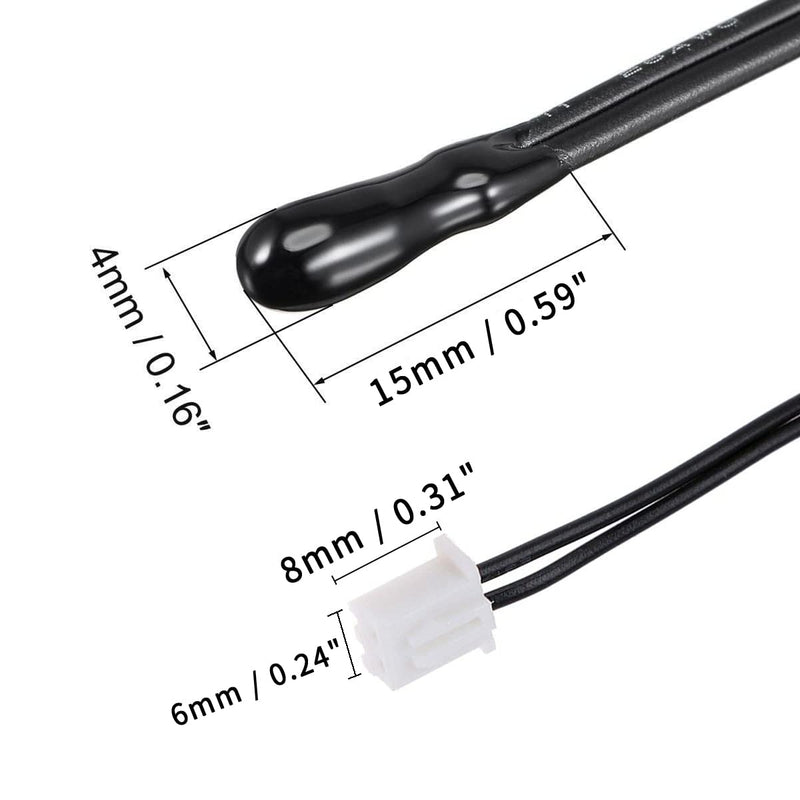[Australia - AusPower] - 100K 3950 Ohm NTC Thermistor Temperature Sensor Probe,1% Precision Cable Length 1M with XH2.54-2P Plug for Air Conditioner (Pack of 5) 