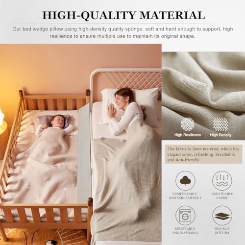 Bed Wedge Pillow for Headboard, Mattress Wedge Stopper Pillow, Bed Gap Filler, Close The Gap (0-12") Between Headboard and Mattress, Stop Losing Your Pillows(Twin/Twin XL-39x6x6in-Black) Black Twin/Twin XL-39x6x6in