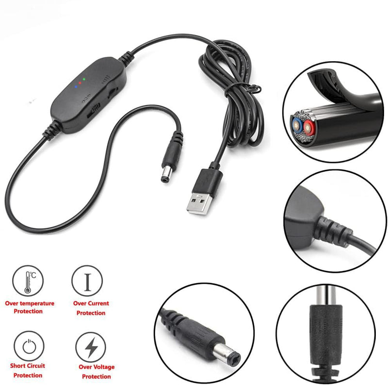 12 V PC Fan Speed Controller, USB DC 5 V Step Up to 12 V 2-Pin Fan Speed Controller Governor with 1 to 2 PC Fan Power Adapter Cable 12 V 1 to 2