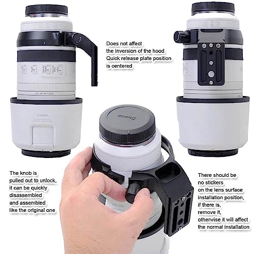 Metal Tripod Mount Ring Lens Collar Compatible with Canon RF 100-500mm f/4.5-7.1L is USM, Lens Support Holder Bracket Bottom is Arca-Swiss Fit Quick Release Plate Feature Dovetail Groove