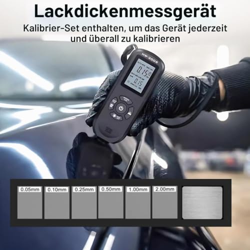 Paint Gauge Paint Density Meter Car Paint Thickness Gauge for Car Digital Paint Coating Thickness Gauge Measuring Range 0-2000UM (Black)