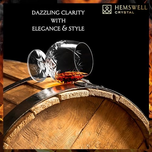Brandy Snifter Single Cognac Glass - Small Brandy Snifters for Brandy or Whiskey - Cognac Balloon Glass Crystal 8.5oz - Glenrigg Design 1