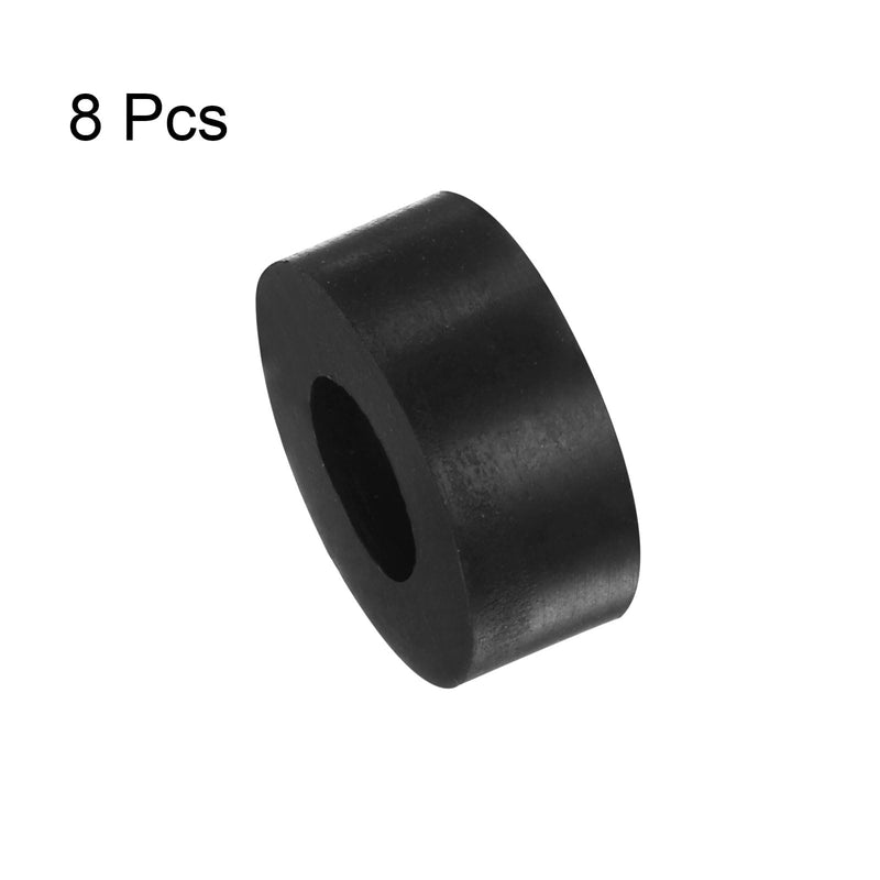 [Australia - AusPower] - 8pcs Rubber Spacer 1 Inch OD 0.47 Inch ID 0.4 Inch Thick Neoprene Round Anti Vibration Isolation Pads Isolator Rubber Washers Bushings for Home Cars Boat Accessories, Black 12mm x 25mm x 10mm 