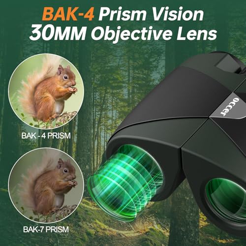 Occer 15x30 Binoculars for Adults Kids Easy Focus for Bird Watching Green