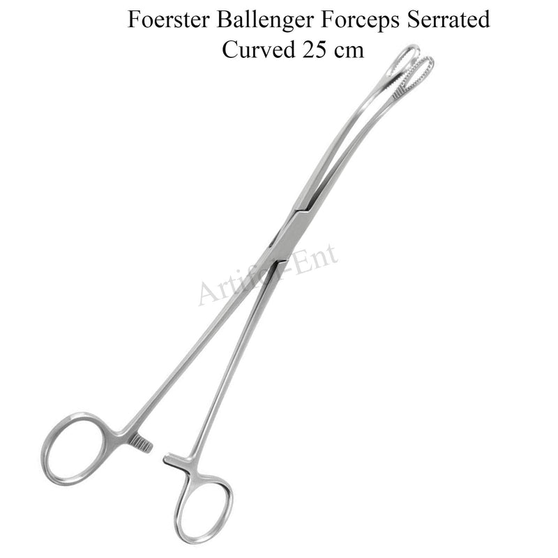 [Australia - AusPower] - Foerster Ballenger Sponge Holding Forceps - 25 cm (9.75") - Straight & Curved Serrated Jaws - Surgical Precision Instrument (Straight) 