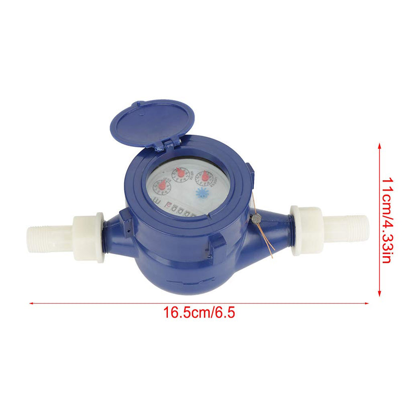 [Australia - AusPower] - Water Meter, DN15 Plastic Cold Water Meter Water Wet Measuring Tool for Home Garden 