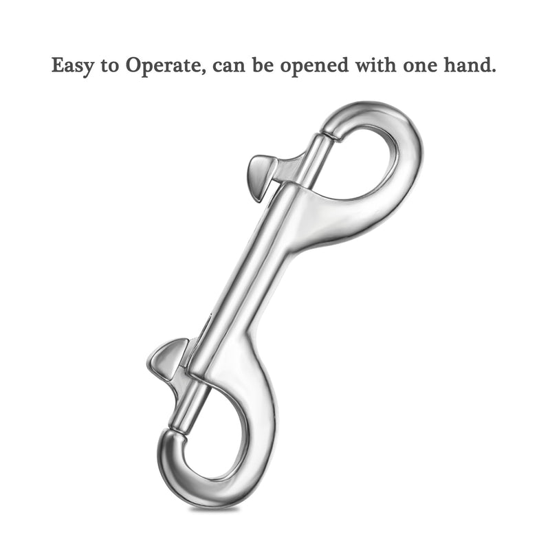 [Australia - AusPower] - Heavy Duty Double Ended Bolt Snap Hooks 4 Inch, 316 Stainless Steel, Bolt Snaps of Metal (4 PCS) 