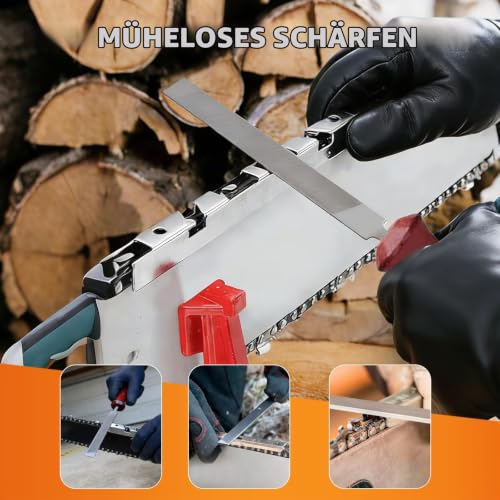 Chainsaws Sharpening Files Sharpening Set Universal Field Chainsaw Sharpener | Contains 4.0, 4.8, 5.5 mm for sharpening saw chains. Includes round file, flat file, depth gauge, file guide, handle and bag