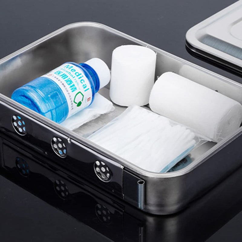 304 Stainless Steel Medical Sterilizer Box Surgical Instruments Storage Boxes for Professional Surgery, Veterinarians, Beauty Salon, Dentist Use (8 Inch (with Holes)