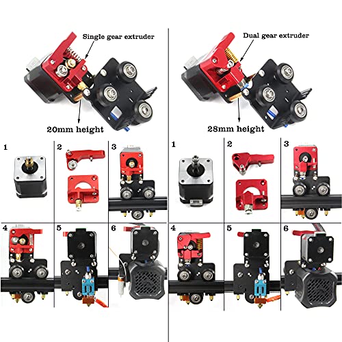 Direct Drive Dual Gear Extruder with Pulleys Upgrade Support Plate with Motor Kit Easy Print Flexible Filament for Ender 3 V2 Ender 3 series CR-10series(Dual Extruder Support Motor Kit) Dual Extruder Support Motor Kit