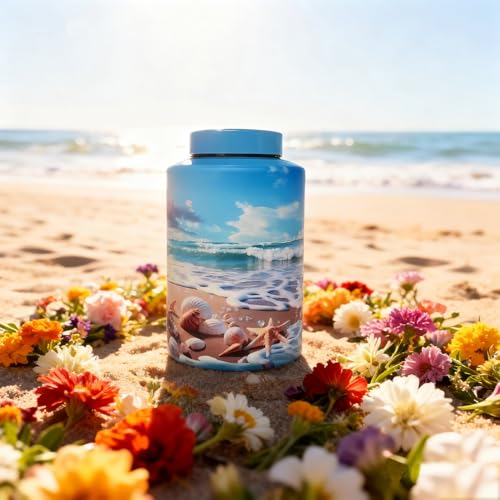 Large Cremation Urns for Adult Human Ashes, Ocean Heaven Pattern Large 220 lbs