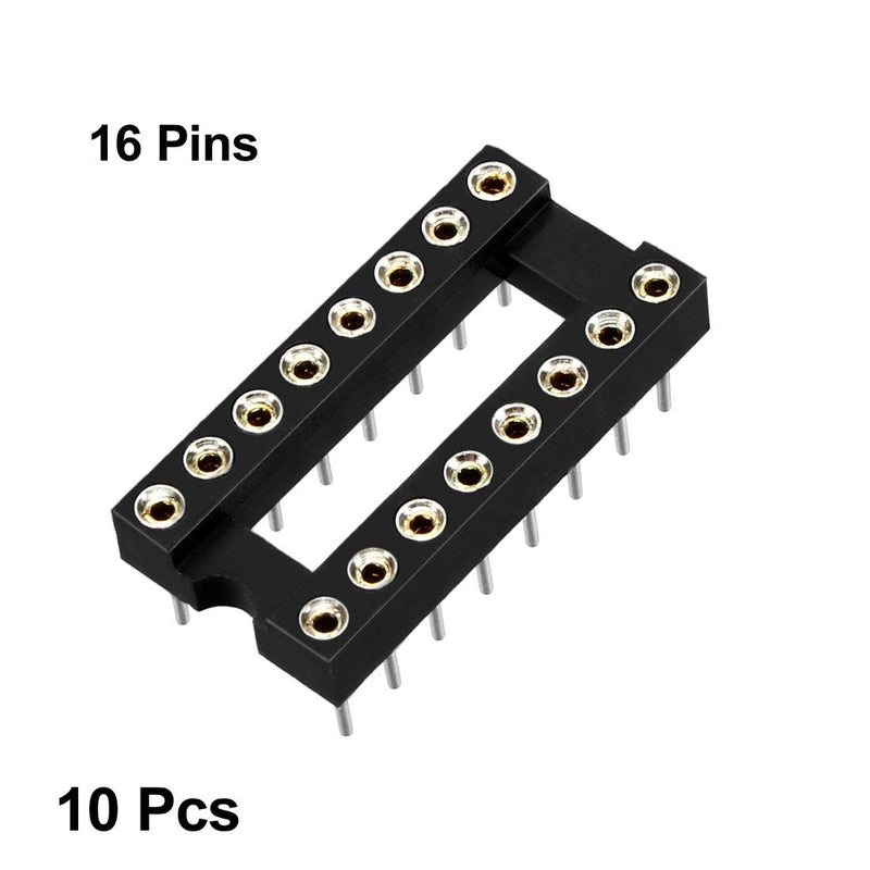 [Australia - AusPower] - uxcell 10pcs DIP IC Chip Socket Adaptor 2.54mm Pitch 7.6 Row Pitch 2 Row 16 Round Pins Soldering 