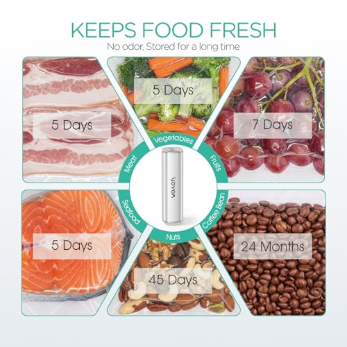 VOYOR Vacuum Sealer, Handheld Vacuum Sealer for Food, Cordless Design Silver
