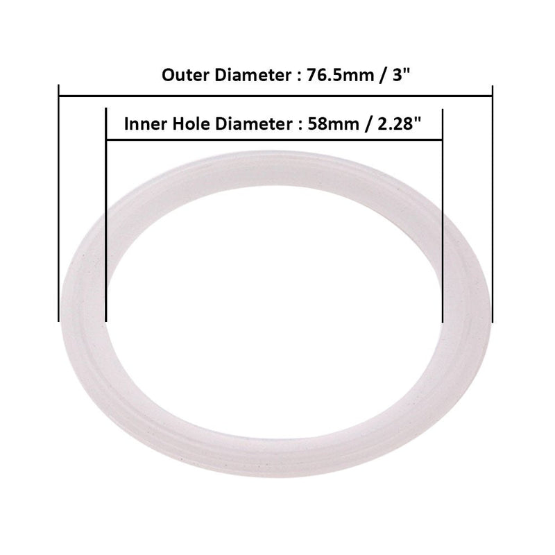 DERNORD Silicone Gasket Tri-Clover (Tri-clamp) O-Ring - 2.5 Inch (Pack of 5) Pack of 5