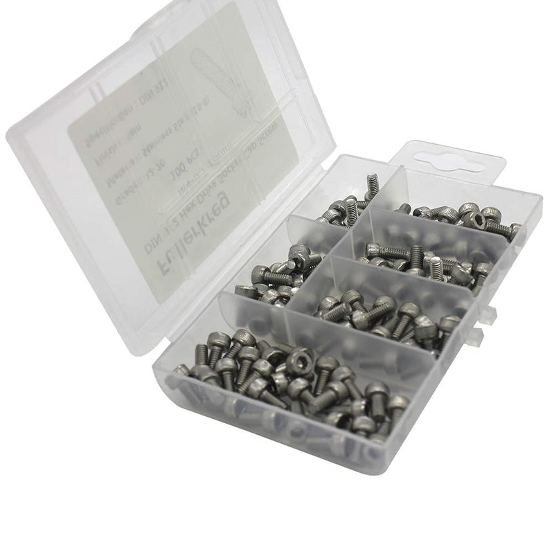 [Australia - AusPower] - Fullerkreg m3 x 8mm Socket Head Cap Screws, Allen Socket Drive, Din 912, AISI 304 Stainless Steel (18-8), Full Thread, Bright Finish, Machine Thread, Quantity 100 