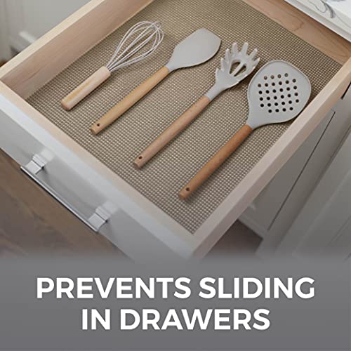 HOME GENIE Shelf Drawer and Cabinet Liner, Non Adhesive, 20x20 Light Taupe 20" x 20'