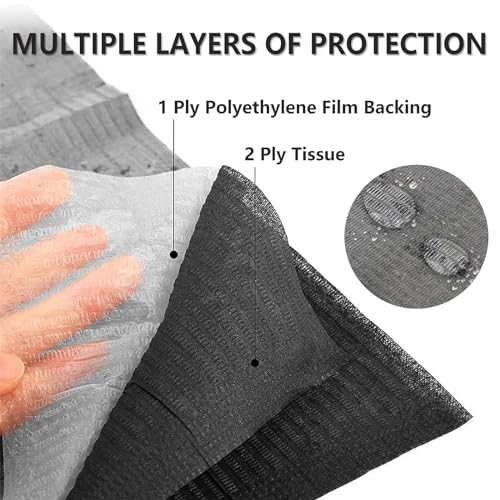 Dental Bibs - Pack of 35 Tattoo Dental Bibs 45.5 x 33 cm 3-Layer Waterproof Tattoo Table Covers Tray Clean Pad Multi-Purpose Black Tattoo Bibs 35 Pieces Black