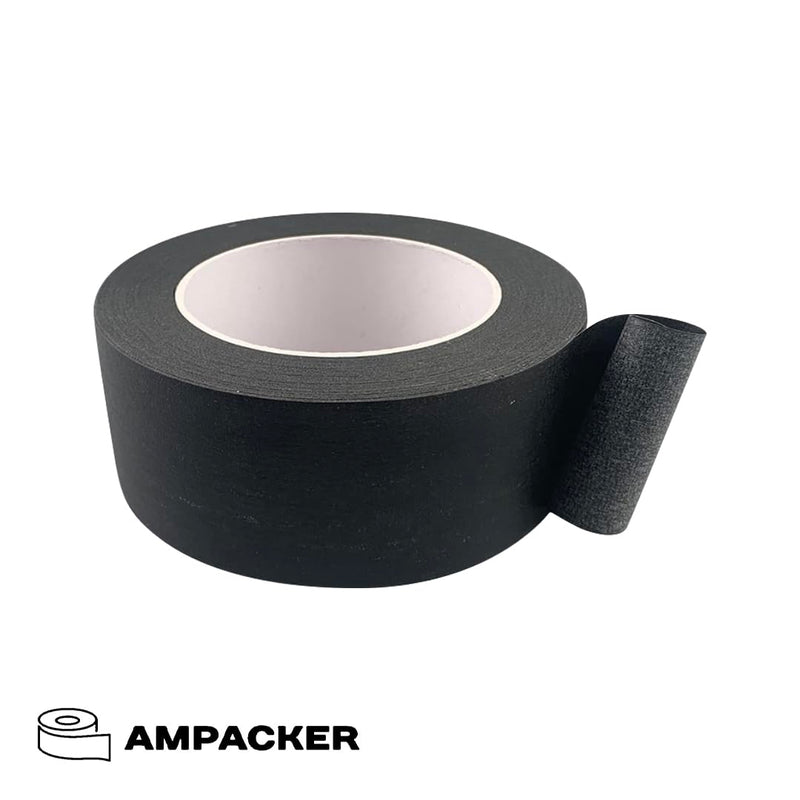 Black Painters Tape – 2 Inch x 60 Yard Matte Finish | Strong Adhesive, Easy Tear, Residue‑Free Masking Tape for Crafts, Labeling & Color Coding Black 1