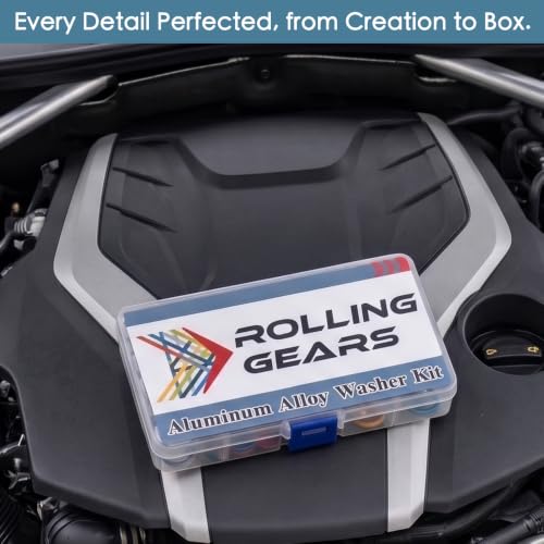 Rolling Gears M6 black anodized aluminum rivet washers for fender flare hardware kit, 24 pieces