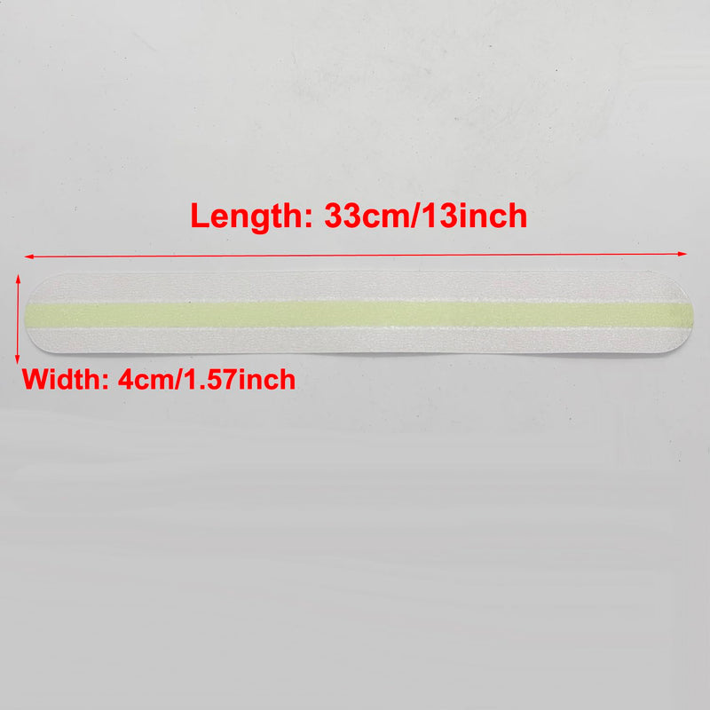 12Pcs Clear Anti Slip Tape with Glow in The Dark, 1.57inch x 13inch, Transparent Grip Tape Non-Slip Adhesive Tape Indoor/Outdoor Stair,Tubs, Boats, Safety Grip Tape Non Skid Roll for Stair Steps #05Clear with Glow 1.57 inch x 13 inch 12pcs