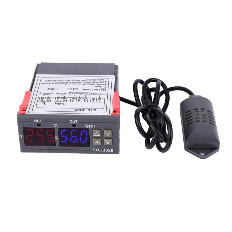 [Australia - AusPower] - Digital Temperature Humidity Controller Meter with Integrated Sensor 12V 24V 110V 220V Voltage Display for Industrial Control Systems 