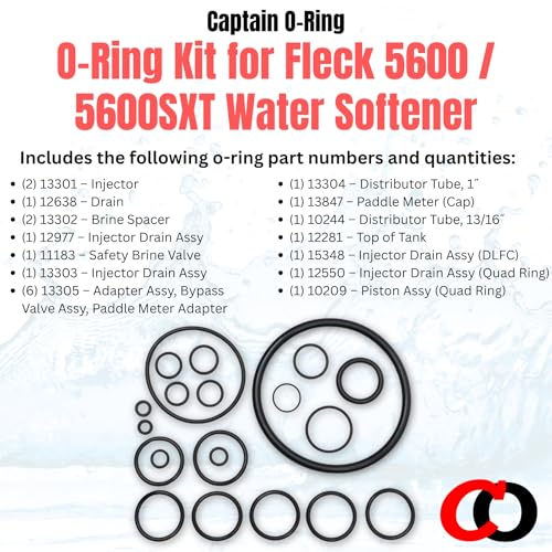 Captain O-Ring replacement O-ring rebuild kit for Fleck 5600 and 5600SXT water softeners