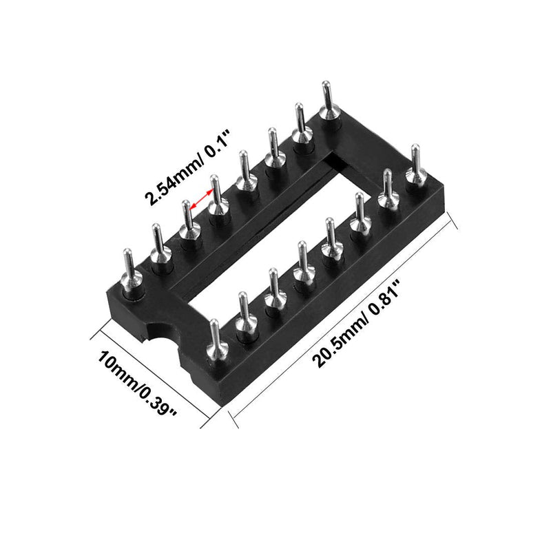 [Australia - AusPower] - uxcell 10pcs DIP IC Chip Socket Adaptor 2.54mm Pitch 7.6 Row Pitch 2 Row 16 Round Pins Soldering 
