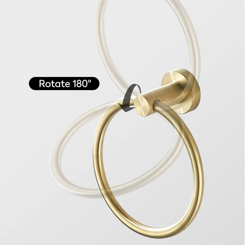 WINCASE Gold Toilet Paper Holder Towel Ring, Brushed Gold Bathroom Hardware Set, Hand Towel Holder Toilet Paper Roll Holder Wall Mount, Rustic Farmhouse Rustproof Stainless Steel 2 Pieces
