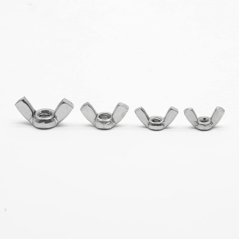 [Australia - AusPower] - 20 Pcs M5 Stainless Steel Wing Nuts, Fasteners Parts Hurrican Screws Hand Twist Tighten Ear Butterfly Nut Sliver Tone 