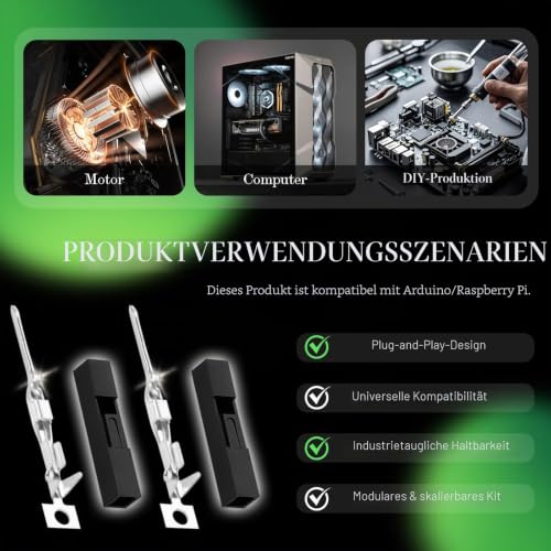 100 Sets/200 Pieces for Dupont 2.54mm Pitch 1 Pin Adapter Male Housing Black Socket Terminals Compatible Cable 30-26AWG Accessories Header Crimp Pin Kit 1-Poliger Männlich Black Single Breasted