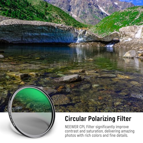 Neewer 95mm Polarizing Filter, 24 Layer Multi Resistant Nano Coated MC CPL Circular Polarising Filter, HD Optical Glass Polarizer/Ultra Slim/Reduce Reflection/Enhance Contrast/Reduce Glare