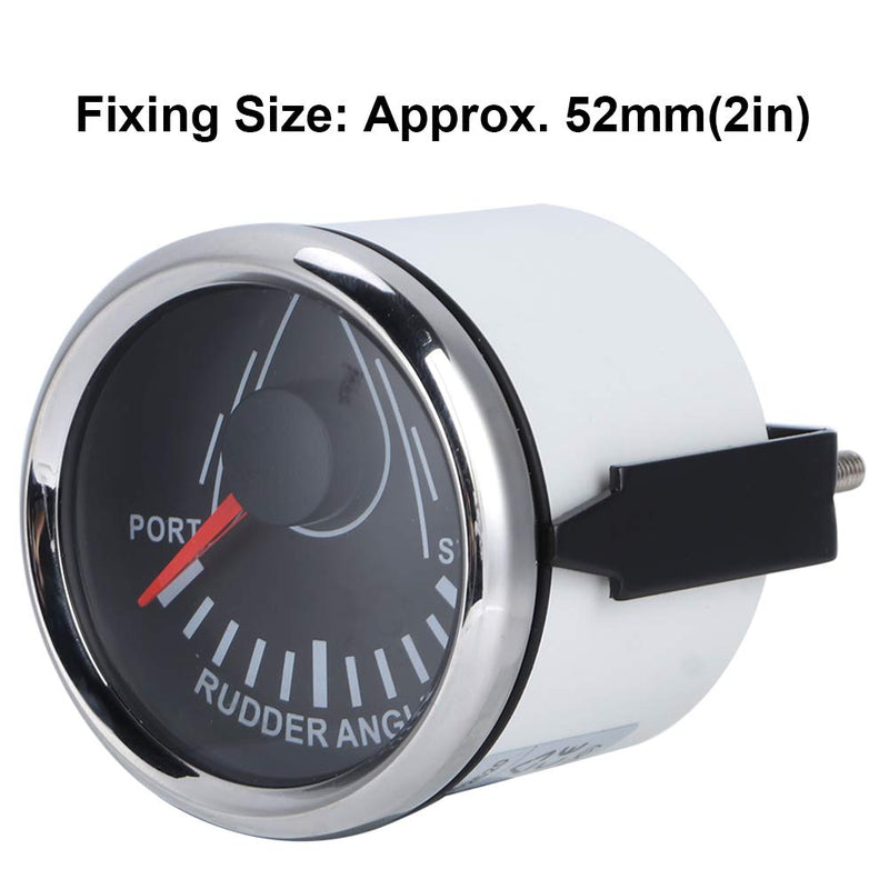 [Australia - AusPower] - Rudder Angle Meter, 52mm Universal Boat Rudder Angle Indicator 0-190ohm with Sensor -32V Backlight Gauge for Yacht Dial Silver Cover Black Dial Silver Cover 