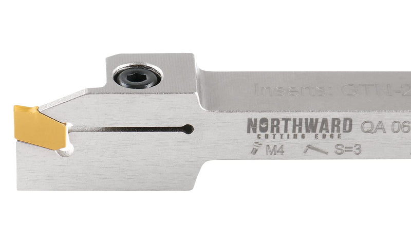 [Australia - AusPower] - Accusize Industrial Tools 3/8'' by 1/2'' Heavy Duty Indexable Grooving/Parting Holder with a Gtn-2 Tin Coated Carbide Insert, 2415-5022 1/2" x 3/8" 