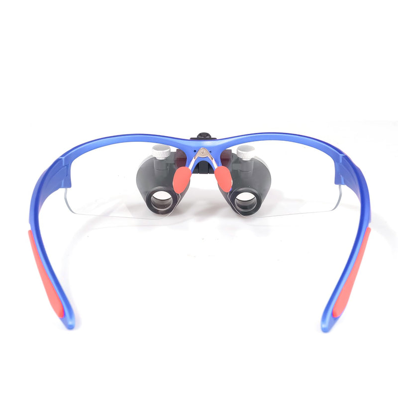[Australia - AusPower] - 3.5x420 MM Angle Adjustable Binocular Loupes Magnifier Glasses Lab Magnification loupes with Black Cloth Case (Blue) Blue 