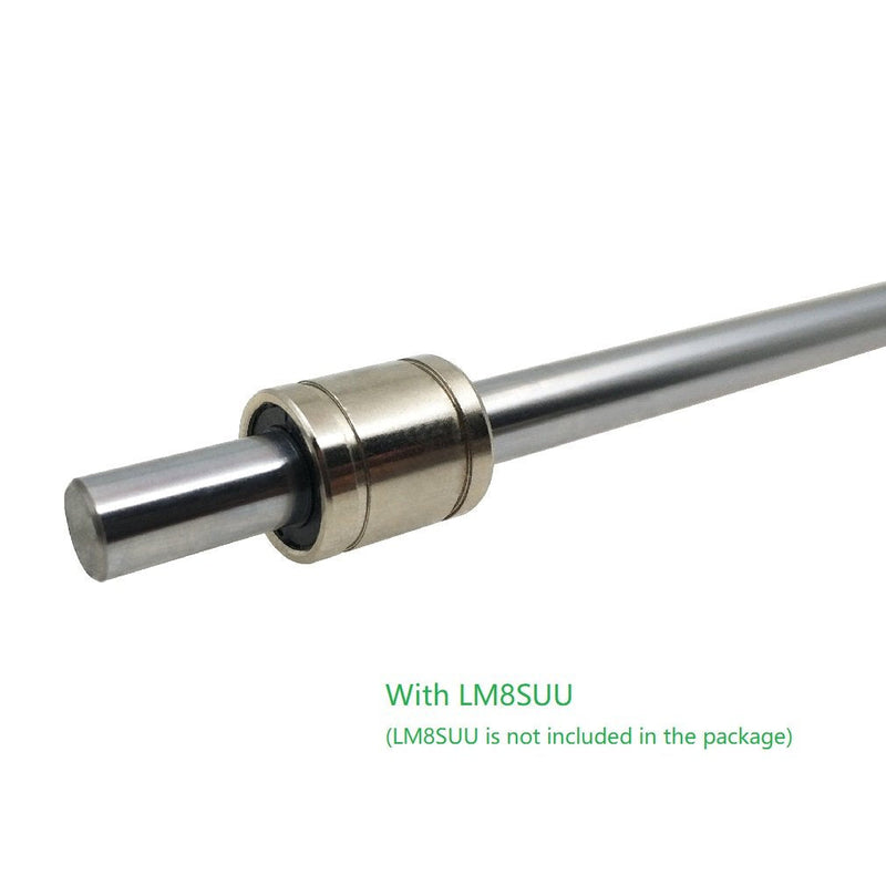 2PCs 8mm x 300mm (.315 x 11.81 inches) Case Hardened Chrome Plated Linear Motion Rod Shaft Guide - Metric h8 Tolerance Diameter 8mm 300mm long