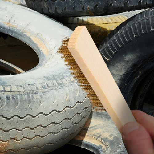 4-Piece Copper Wire Brush with Wooden Handle, Efficient Cleaning Brush for Files and Rust Removal for Wood, Metalworking, Hand Tools for Precise Cleaning