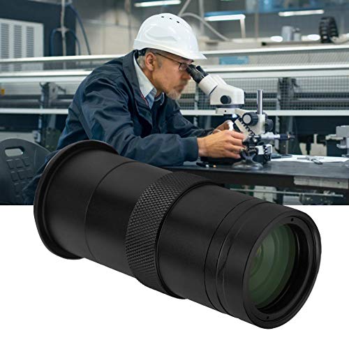 8X to 100X C Mount CCD Microscope Lens, Digital Industry Microscope Camera Lens 25mm Zoom Adjustable Magnification