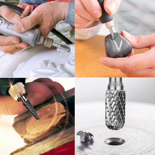 Pro Edge Technology 10-piece carbide burr set with 1/4-inch shanks and double-cut die grinder bits