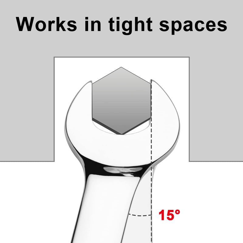 Jetech 18mm Ratcheting Combination Wrench, 12PT 72 Tooth Gear Wrench, Industrial Grade Cr-V Steel Gear Spanner for Household Garage Auto Single Metric 18mm