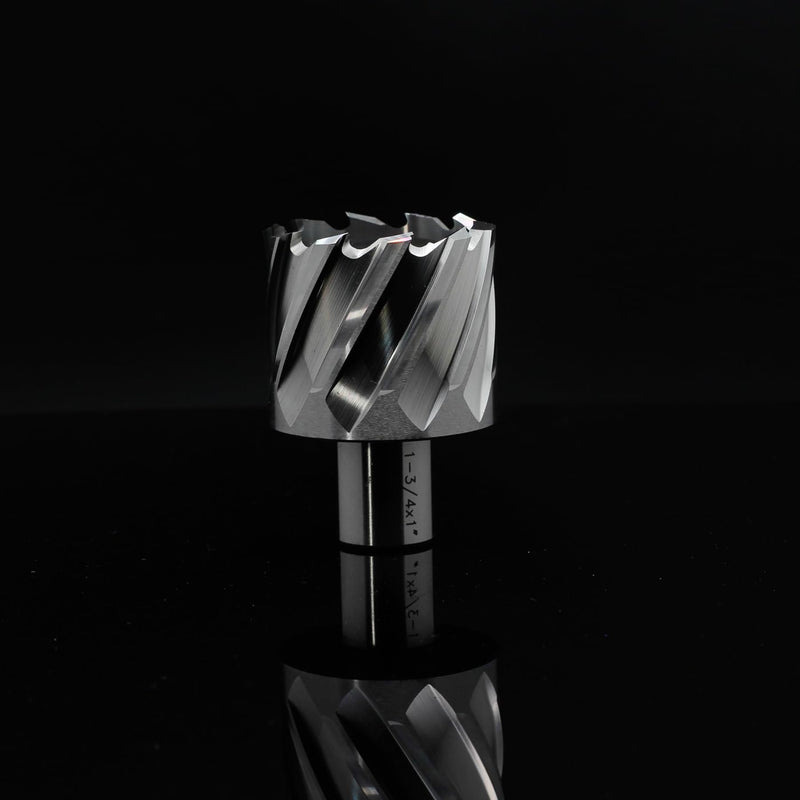 OSCARBIDE 1-3/4"x1 Annular Cutter,1-3/4 inch Cutting Diameter,1 inch Depth of Cut,3/4 inch Weldon Shank 2 Flat Mag Drill Bit with Pilot Pin for Magnetic Drill Press,1 Piece