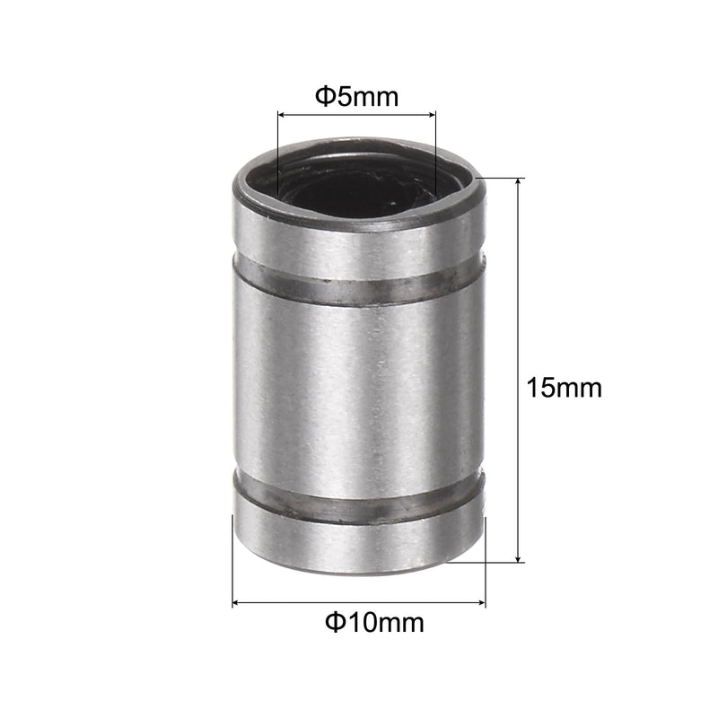 [Australia - AusPower] - uxcell 12pcs LM5UU Linear Ball Bearings, 5mm Bore Dia, 10mm OD,15mm Length, Linear Motion Bearing for CNC Machine Tool 3D Printer 12 