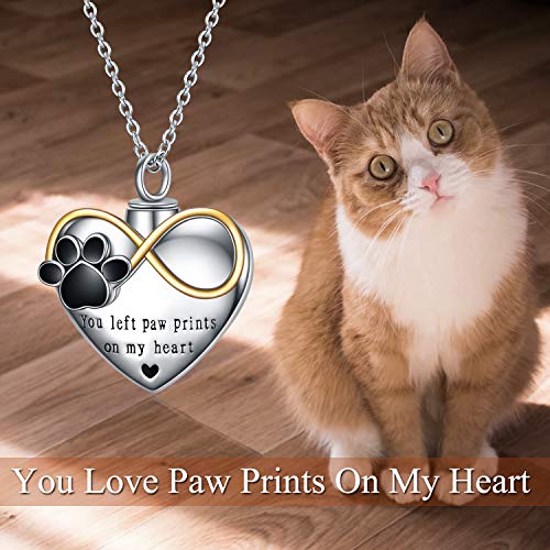 POPLYKE Urn Necklace for Ashes Sterling Silver Gifts for Women Men Her Grandma Cremation Necklace Jewelry Dog Heart Urn Necklace