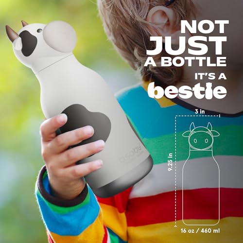 asobu Bestie Cow Water Bottle, Cute Collectible Character, BPA Free WILLOW THE COW
