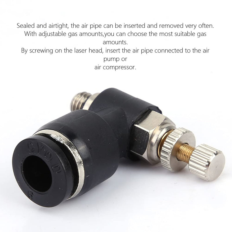 CO2 Laser Air Adjuster, Air Pipe Adjustable Joint C02 Gas Nozzle Valve Engraving Machine Nozzle Air Valve (Trachea 6mm/Thread M5/Adjustable) Trachea 6mm/Thread M5/Adjustable